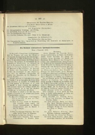 Die Brüsseler internationale Spirituosenkonvention.