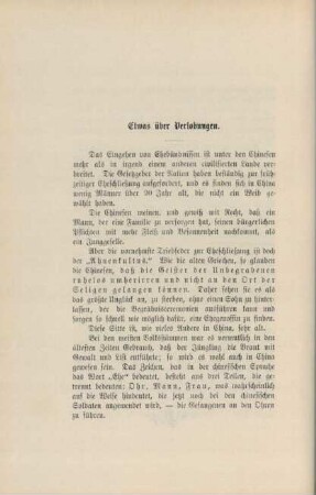 Etwas über Verlobungen.