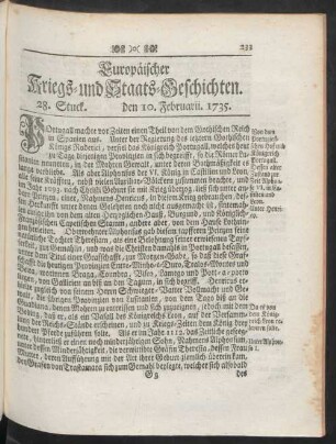 28. Stuck. den 10. Februarii. 1735.