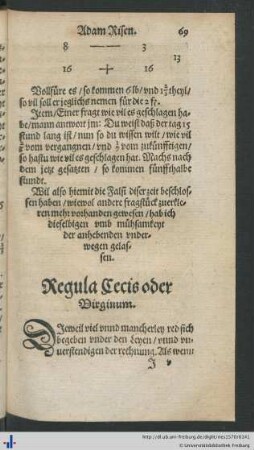 Regula Cecis oder Virginum