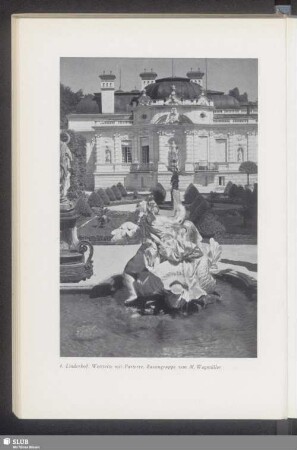 4. Linderhof. Westseite mit Parterre. Bassingruppe von M. Wagmüller