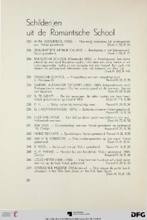 Schilderijen uit de romantische school (Nr. 232-258)