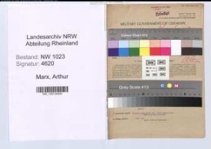Entnazifizierung Arthur Marx , geb. 23.09.1899 (Oberzollinspektor)