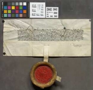 Friedberg: Urkunde, wodurch Kaiser Friedrich III. den von Grafen Hessen zu Leiningen zwischen der Burg und Stadt Friedberg errichteten Vertrag kas...