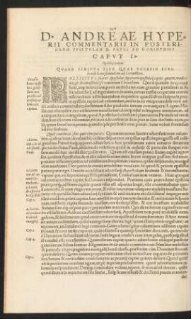 D. Andreae Hyperii Commentarii In Posteriorem D. Pauli Epistolam Ad Corinthios.
