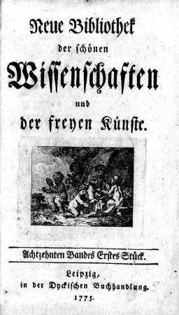 Achtzehnten Bandes erstes Stück