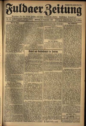 Ausgabe vom Mittwoch, den 14. September 1927.