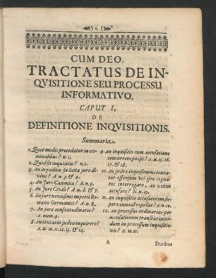 Caput I. De Definitione Inquisitionis.