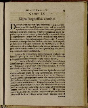 Caput IX Signa Prognostica continet.