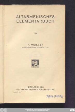Altarmenisches Elementarbuch