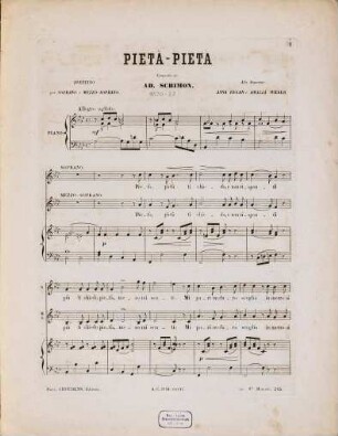 Pietà - pietà : duettino : per soprano e mezzo-soprano