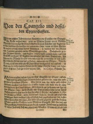 Cap. XII. Von den Evangelio und desselben Eygenschafften.