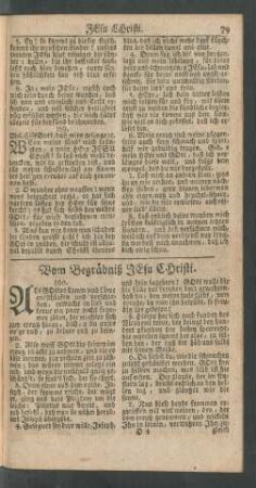 Vom Begräbniß JEsu Christi