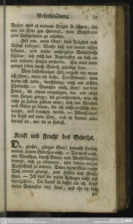 Kraft und Frucht des Gebeths