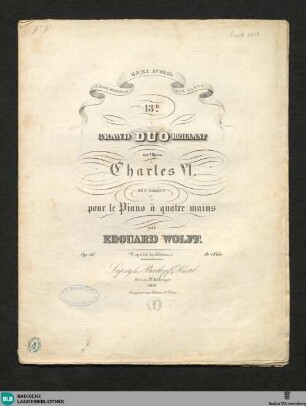 13e. Grand duo brillant : sur l'opéra Charles VI. de F. Halévy; op. 86