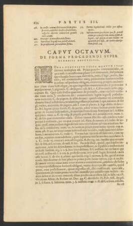 Caput Octavum. De Forma Procedendi Super Remediis Executivis.