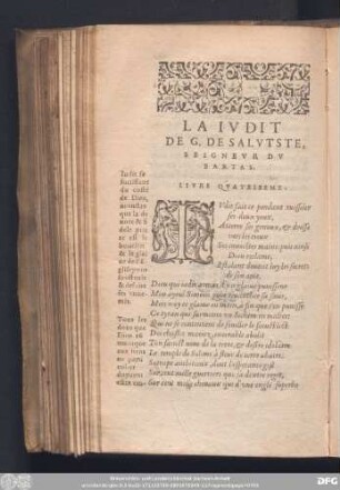 La Judit De G. De Salutste, Seigneur Du Bartas. Livre Quatriseme.