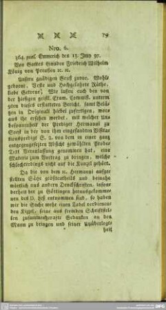 Nro. 6. [Rescript des Justiz-Departements an die Clevische Regierung]