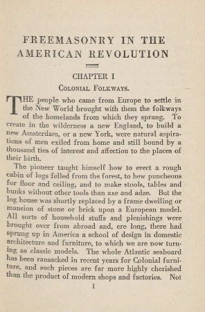 Chapter I Colonial Folkways.