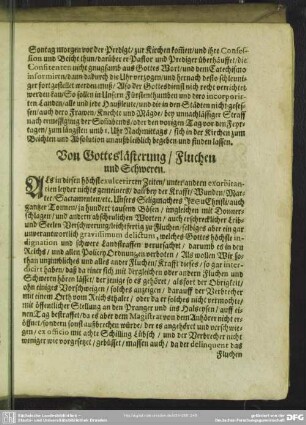Von Gotteslästerung, Fluchen und Schweren