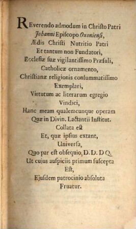 Lucii Coelii Luctantii Firmiani Opera quae extant