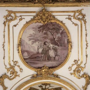 Innendekoration des Pekingzimmers im Privatappartement Herzog Karl Eugens — Wanddekoration des Pekingzimmers im Privatappartement Herzog Karl Eugens — Der aufdringliche Galanthomme