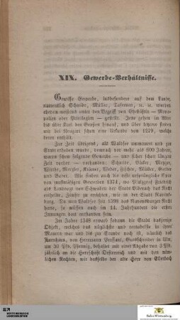 XIX. Gewerbeverhältnisse