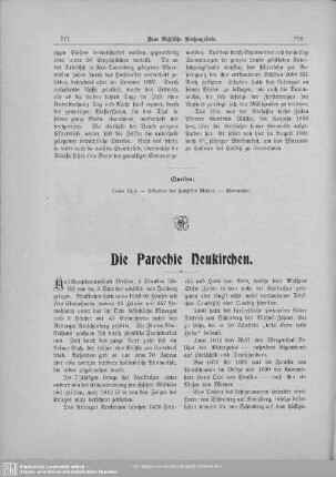 Die Parochie Neukirchen