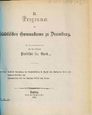 Programm des Städtischen Gymnasiums zu Dramburg, 1877/78
