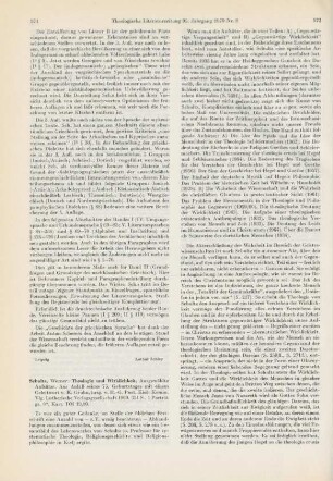 571-573 [Rezension] Schultz, Werner, Theologie und Wirklichkeit