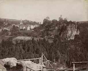 Blick auf Hohnstein vom Hockstein aus : Sächsische Schweiz. Blick auf Hohnstein vom Hockstein aus