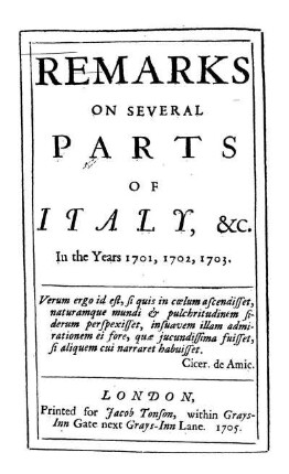 Remarks on several parts of Italy, [et]c.