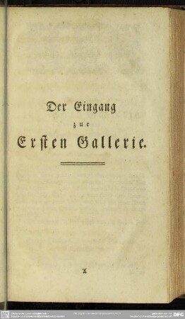Der Eingang zur Ersten Gallerie