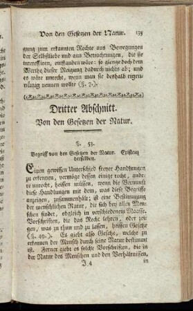 Dritter Abschnitt. Von den Gesetzen der Natur.