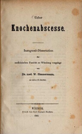 Ueber Knochenabscesse