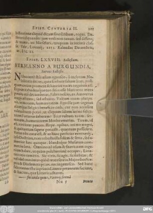 Epist. LXXVIII. Fallesium. Hermanno A Burgundia, Baroni Fallesio.