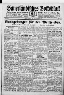 Sauerländisches Volksblatt : aeltester Anzeiger des Sauerlandes : ueber 100 Jahre Heimat- und Kreisblatt im Kreise Olpe : Tageszeitung für Politik, Unterhaltung und Belehrung