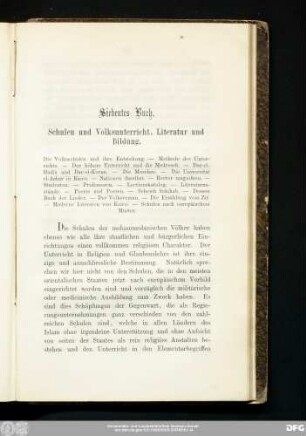 Siebentes Buch. Schulen und Volksunterricht, Literatur und Bildung.