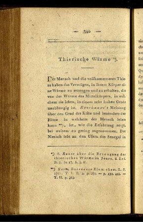 Thierische Wärme.