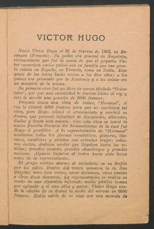 Víctor Hugo - [Nota biográfica]