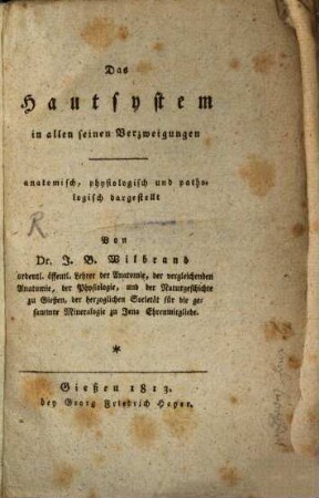 Das Hautsystem in allen seinen Verzweigungen