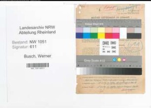 Entnazifizierung Werner Busch , geb. 06.01.1922 (Vertreter)
