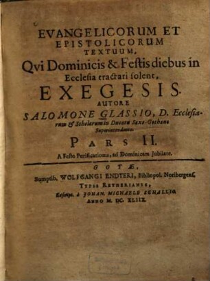 Evangelicorum et epistolicorum textuum, qui dominicis & festis diebus in ecclesia tractari solent, exegesis, 2