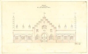 Gärtner, Friedrich von; München; Bockkeller - Ostseite (Aufriss)