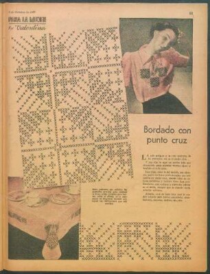 Bordado con punto cruz [Fotografías y dibujos] : Para la mujer