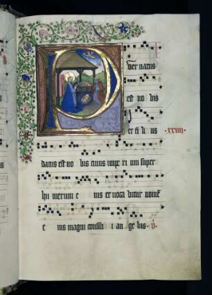 Historisierte Initiale (Weihnachten): P(uer natus)
