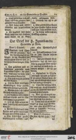 Der Brieff des H. Ignatii an die Gemeinde zu Rom