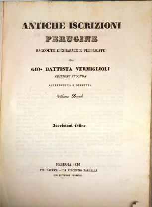 Antiche iscrizioni perugine, 2. Iscrizioni latine