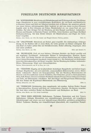 Porzellan deutscher Manufakturen (Nr. 158-216)