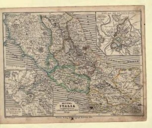 Mittel-Italia vorzüglich für die Zeit der Latinischen und Samnitischen Kriege, Latium im doppelten Maasstabe der Hauptkarte, Rom zur Zeit der Republik